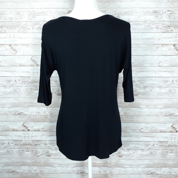 Thalia Sodi Top S Animal Print Black Gold 599 - Picture 3 of 5